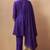 Purple silk blend embroidered sequins work ethnic kurta set with matching dupatta