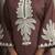 Women's coffee cotton blend floral embroidered co-ord set with straight top & solid pants