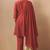 Red silk blend embroidered sequins work ethnic kurta set with matching dupatta