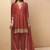Red silk blend embroidered sequins work ethnic kurta set with matching dupatta