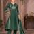 Green chinon embroidered sequins work ethnic kurta set with matching dupatta
