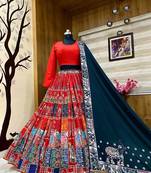 Red Navratri Lehenga Choli With Dupatta