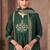 Green chinon embroidered sequins work ethnic kurta set with matching dupatta