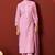 Pink pure cotton embroidered chikankari ethnic kurta set with matching dupatta