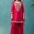 Red silk blend embroidered zari work ethnic kurta set with matching dupatta