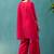 Red silk blend embroidered zari work ethnic kurta set with matching dupatta