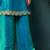 Teal silk blend embroidered zari work ethnic kurta set with matching dupatta