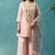 Light pink silk blend embroidered mirror work ethnic kurta set with matching dupatta