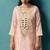Light pink silk blend embroidered mirror work ethnic kurta set with matching dupatta