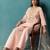 Light pink silk blend embroidered mirror work ethnic kurta set with matching dupatta