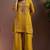 Mustard silk blend embroidered mirror work ethnic kurta set with matching dupatta