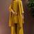 Mustard silk blend embroidered mirror work ethnic kurta set with matching dupatta