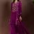 Purple silk blend embroidered mirror work ethnic kurta set with matching dupatta