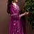 Purple silk blend embroidered mirror work ethnic kurta set with matching dupatta