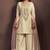 Cream silk blend embroidered mirror work ethnic kurta set with matching dupatta