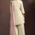 Cream silk blend embroidered mirror work ethnic kurta set with matching dupatta