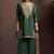 Green silk blend embroidered sequins work ethnic kurta set with matching dupatta
