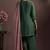 Green silk blend embroidered sequins work ethnic kurta set with matching dupatta
