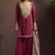 Red silk blend embroidered zari work ethnic kurta set with matching dupatta