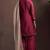 Red silk blend embroidered zari work ethnic kurta set with matching dupatta