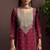Red silk blend embroidered zari work ethnic kurta set with matching dupatta
