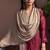Red silk blend embroidered zari work ethnic kurta set with matching dupatta