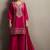 Red silk blend embroidered mirror work ethnic kurta set with matching dupatta