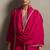 Red silk blend embroidered mirror work ethnic kurta set with matching dupatta