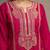 Red silk blend embroidered mirror work ethnic kurta set with matching dupatta