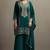 Green silk blend embroidered mirror work ethnic kurta set with matching dupatta