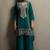 Green silk blend embroidered mirror work ethnic kurta set with matching dupatta