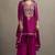Red silk blend embroidered thread work ethnic kurta set with matching dupatta