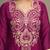 Red silk blend embroidered thread work ethnic kurta set with matching dupatta
