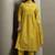 Mustard chinon floral printed ethnic kurta set with matching dupatta