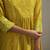 Mustard chinon floral printed ethnic kurta set with matching dupatta