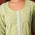 Green pure cotton embroidered chikankari ethnic kurta set with matching dupatta