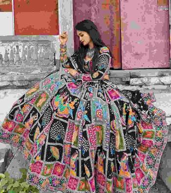 Black Thread Navratri Lehenga Choli With Dupatta 3