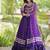 Violet Cotton Readymade Navratri Lehenga Choli with Bandhej & Patchework