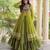 Green Cotton Readymade Navratri Lehenga Choli with Bandhej & Patchework