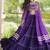 Violet Cotton Readymade Navratri Lehenga Choli with Bandhej & Patchework