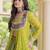 Green Cotton Readymade Navratri Lehenga Choli with Bandhej & Patchework