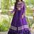 Violet Cotton Readymade Navratri Lehenga Choli with Bandhej & Patchework