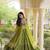 Green Cotton Readymade Navratri Lehenga Choli with Bandhej & Patchework
