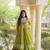 Green Cotton Readymade Navratri Lehenga Choli with Bandhej & Patchework