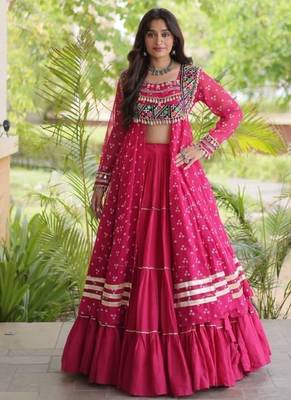 Rani Cotton Readymade Navratri Lehenga Choli with Bandhej & Patchework 3