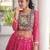 Pink Georgette Readymade Navratri Lehenga Choli with Kutchi & Patchework