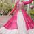 Rani&White Cotton Readymade Navratri Lehenga Choli with Leheriya & Patchework