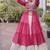 Rani&White Cotton Readymade Navratri Lehenga Choli with Leheriya & Patchework