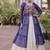 Violet&White Cotton Readymade Navratri Lehenga Choli with Leheriya & Patchework