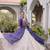 Violet&White Cotton Readymade Navratri Lehenga Choli with Leheriya & Patchework